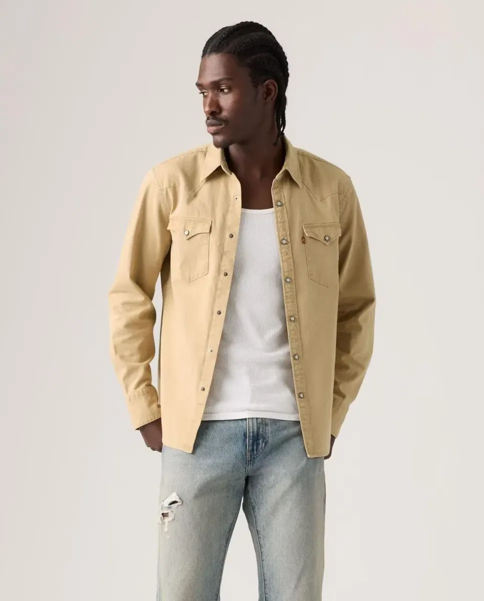 Мужская джинсовая рубашка с длинным рукавом Levi's, Светло-коричневый