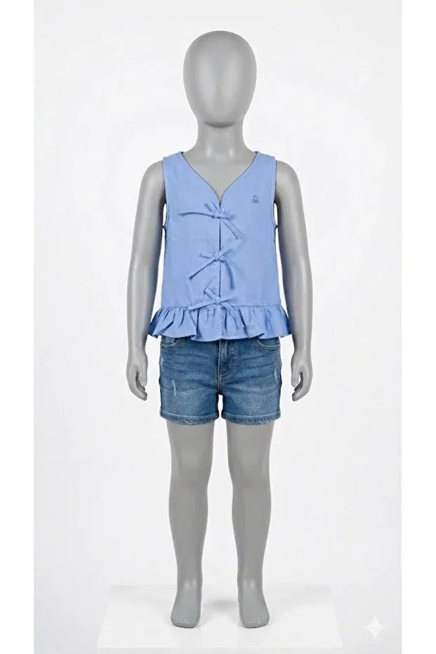 Детская футболка для девочек без рукавов Benetton, Blue