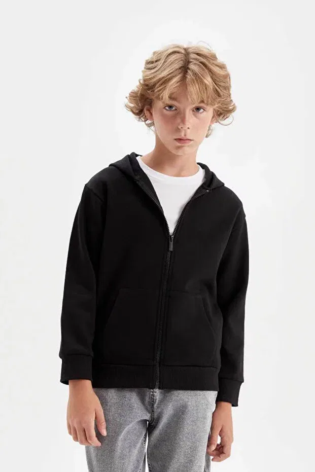 Детский кардиган с капюшоном Sportswear Defacto, Black