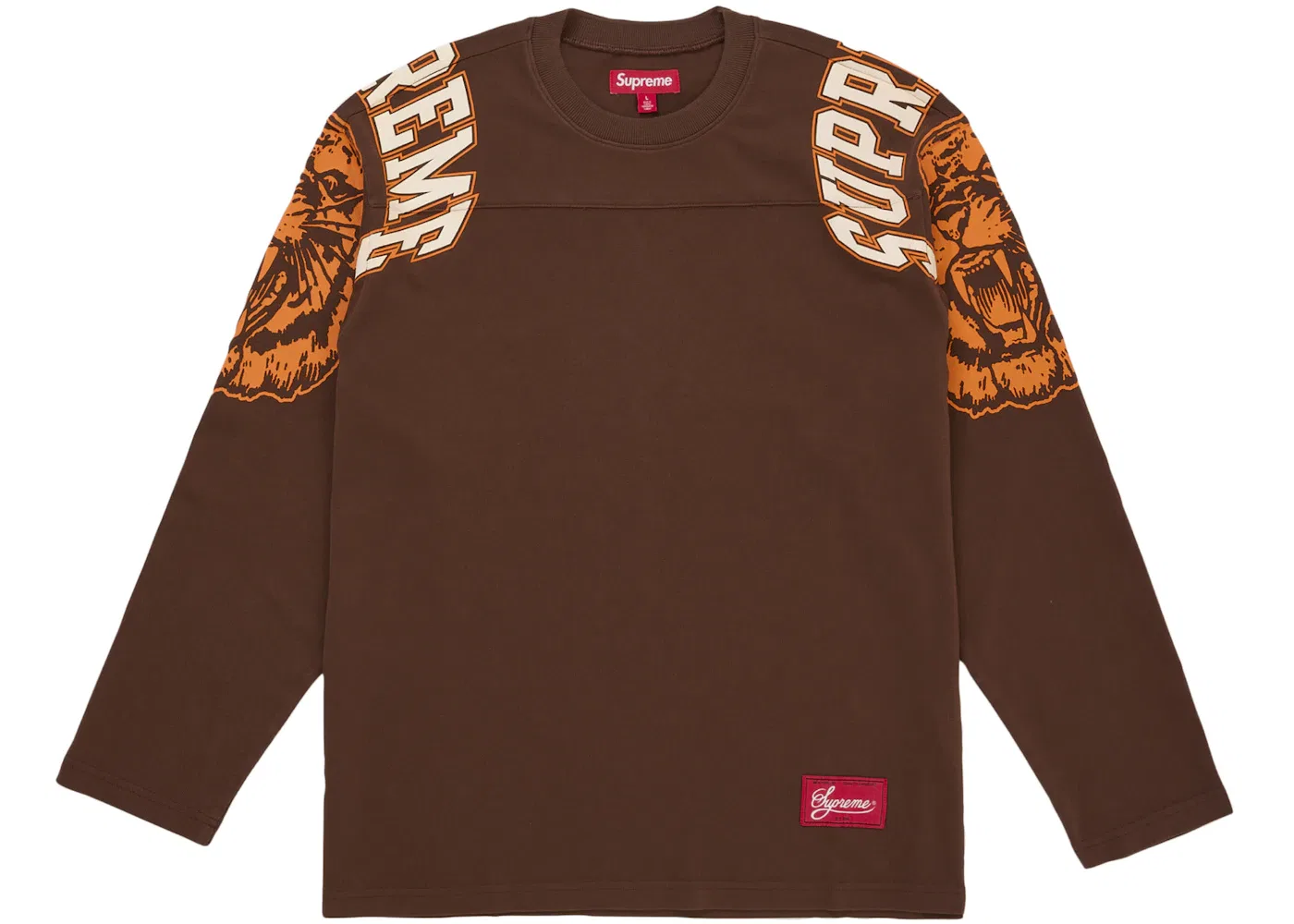Мужская футболка с длинным рукавом Supreme Mascot L/S Football Top, Brown