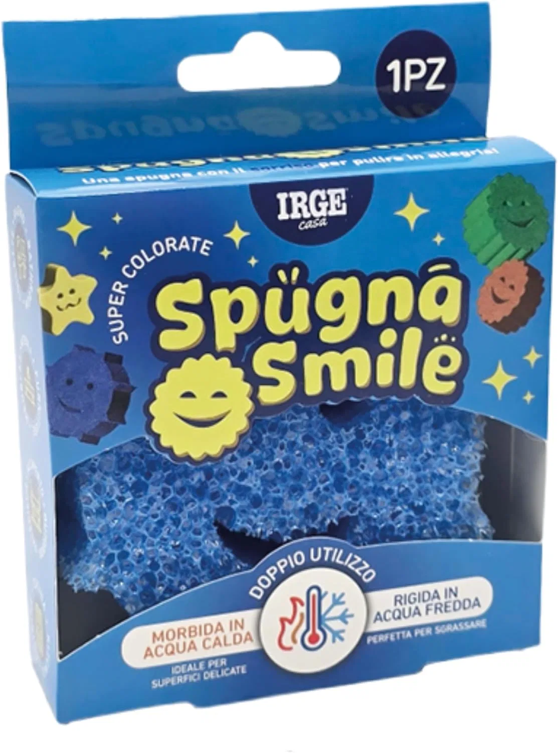 Губка Smile Scrub, SICIGNANO, 10x10x3 см, мультиколор