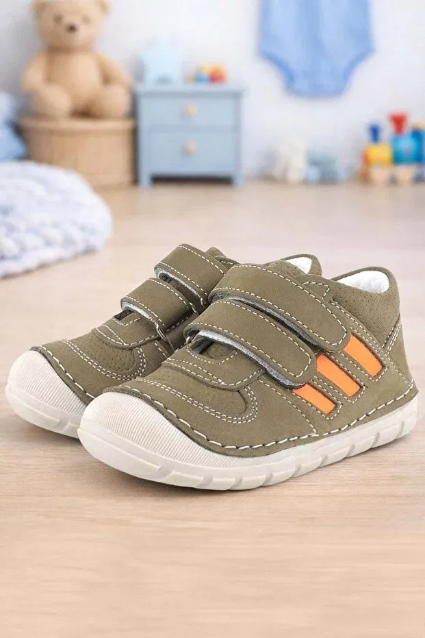 Детские туфли для малышей из натуральной кожи Rakerplus, Khaki