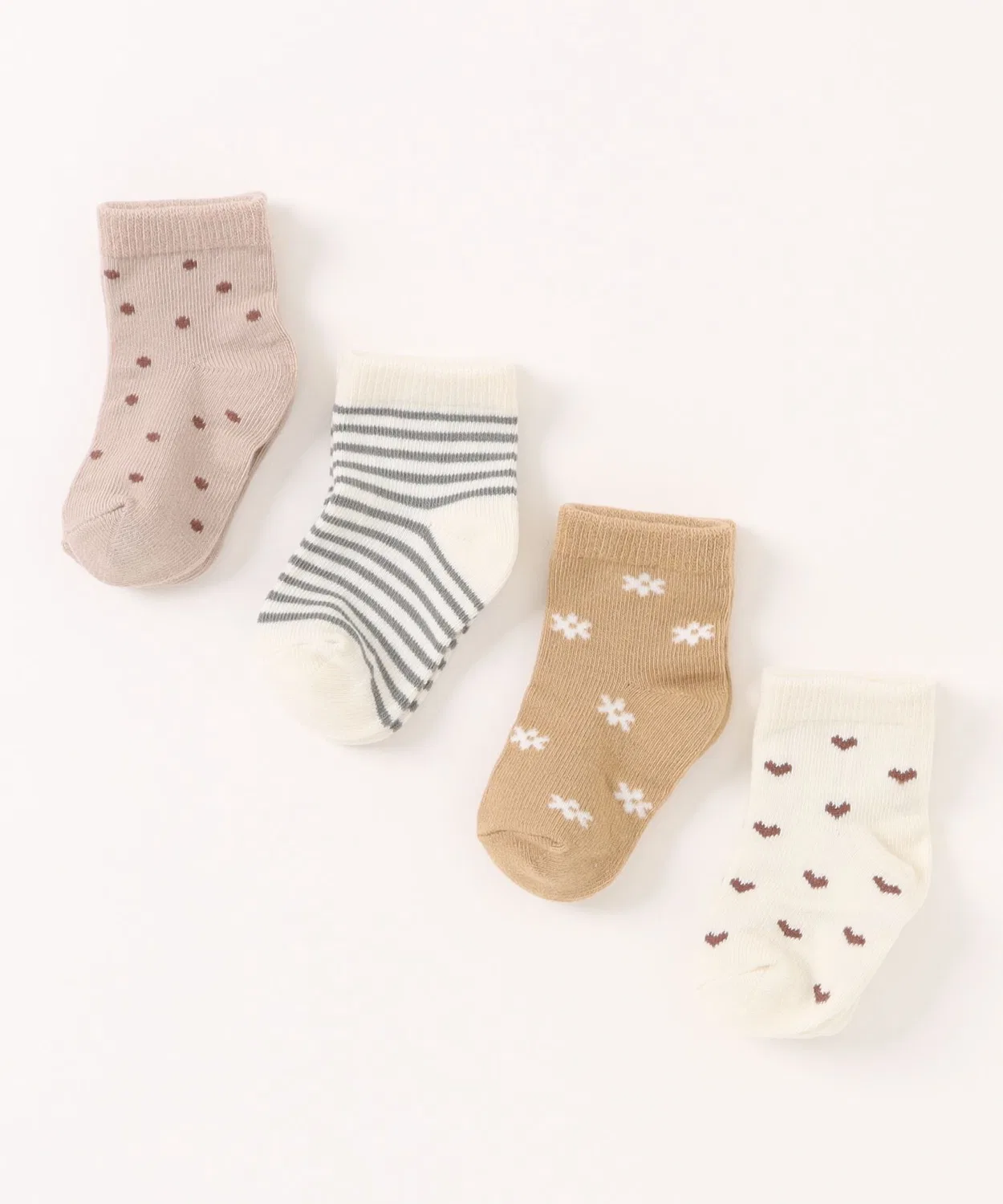Детский комплект носков с принтом Fern Stripe, Acorns, Hearts, Daisy Quincy Mae, Разноцветный