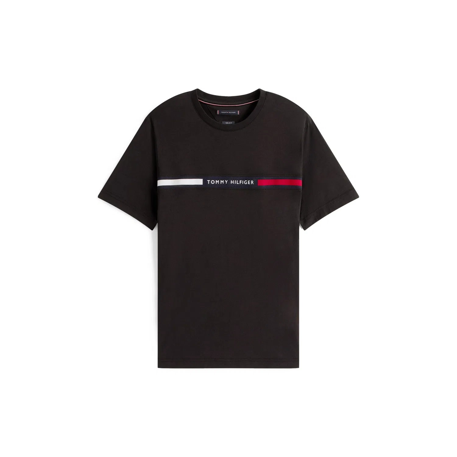 Мужская хлопковая футболка с логотипом Hilfiger Chest Insert Tommy Hilfiger, Black — фото 4