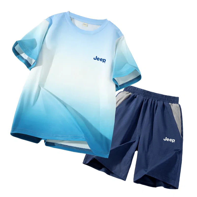 Детский спортивный комплект с логотипом Jeep, Blue/E Blue Text Logo K-Navy Blue/E White Logo K