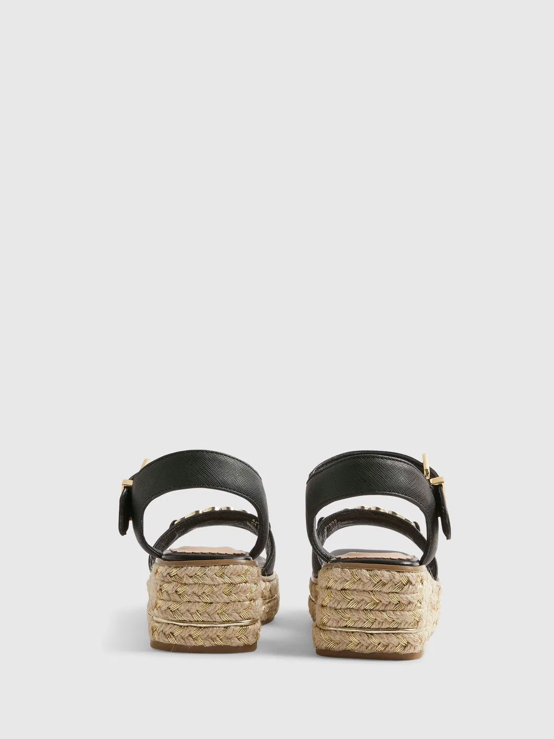 Сандалии на танкетке River Island Black Heart Snaffle, черные — фото 3