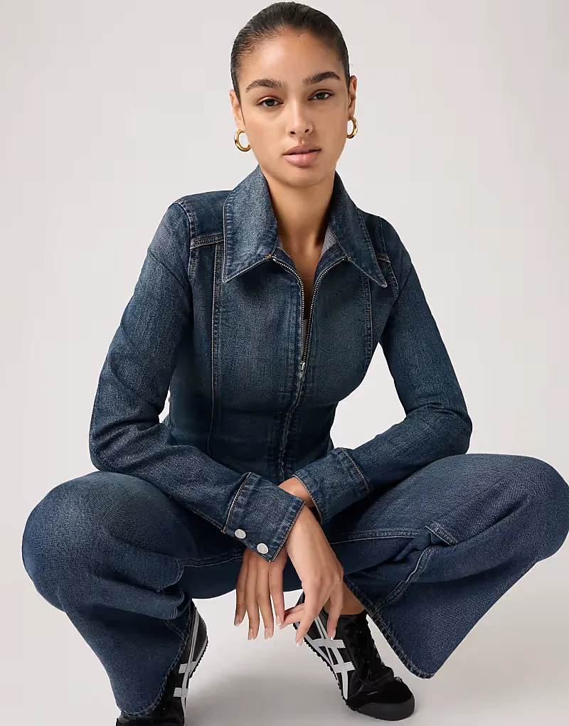 Джинсовая облегающая куртка-тракер Levi's Stretch, синий — фото 4