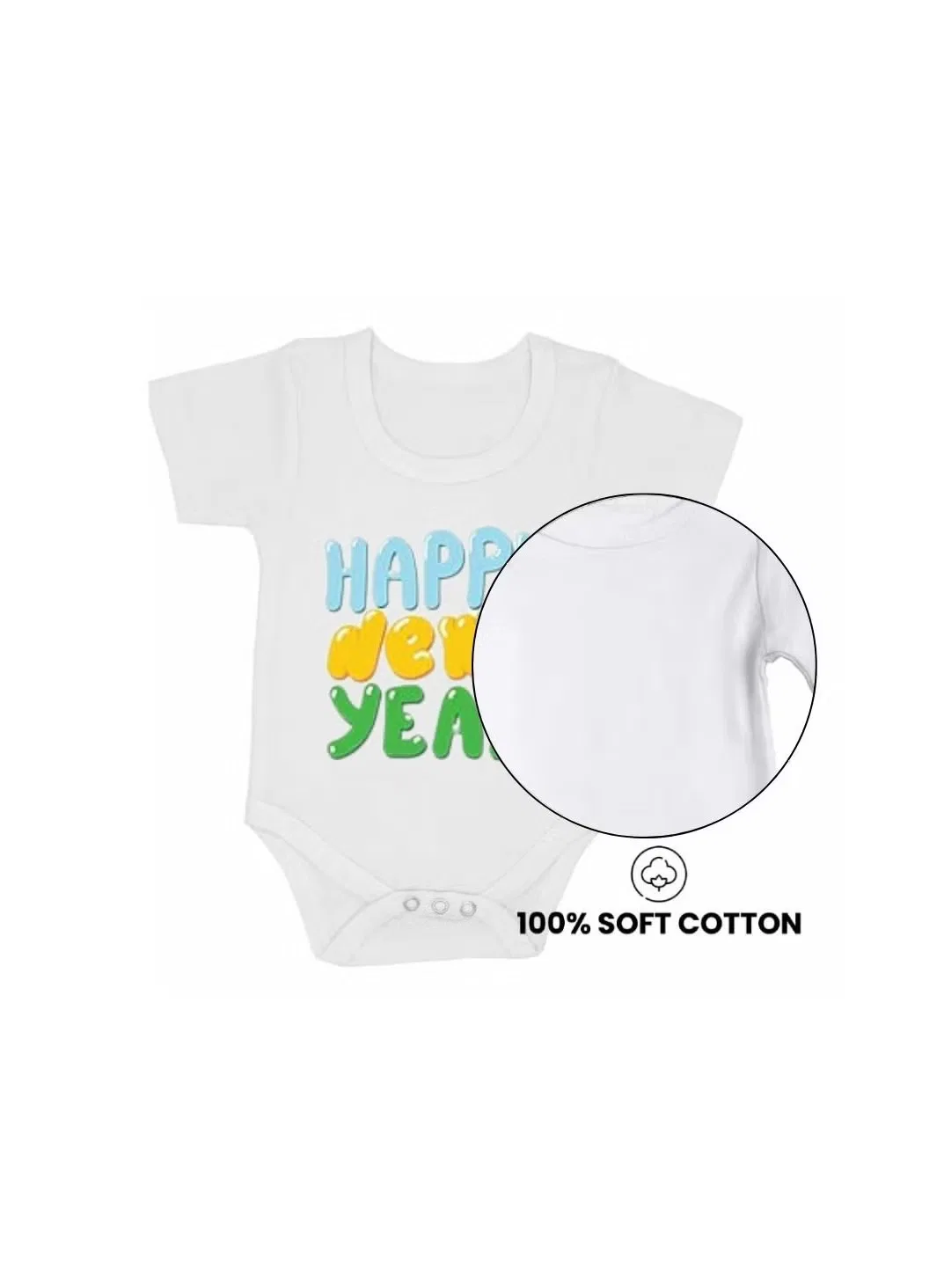 Боди-комбинезон с принтом новогодний Printshop4Me, белый — фото 4