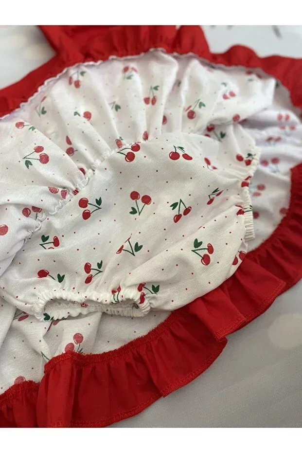 Детский комплект для девочек с принтом Cherry Salopet Mini Kids Baby, Red — фото 3