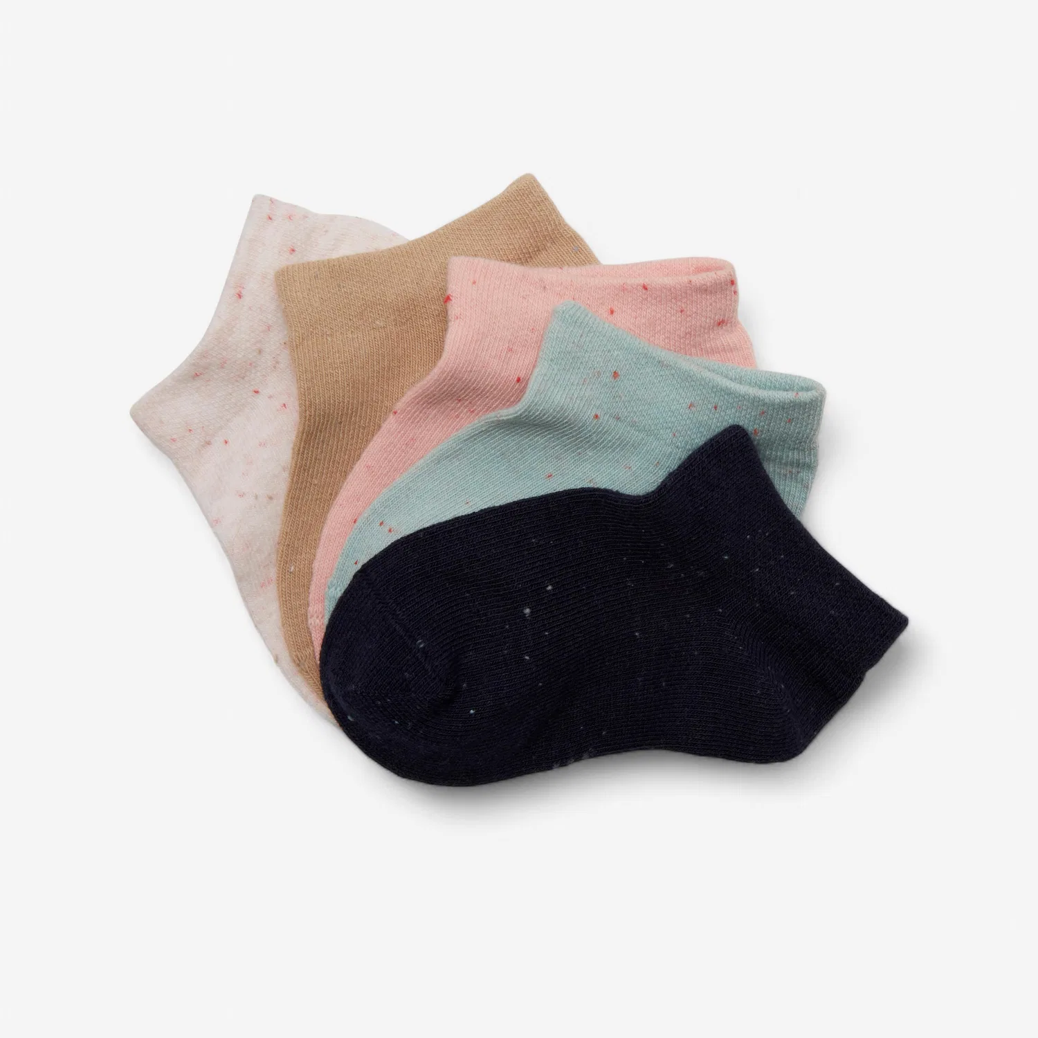 Детские носки с принтом Sportsocken Low Basic 5er-Pack Kinder Decathlon, Beige Hellrosa Hellblau