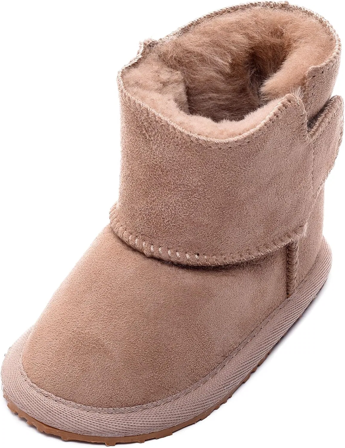 Детские сапоги из овчины с гибкой резиновой подошвой Lambland, Camel