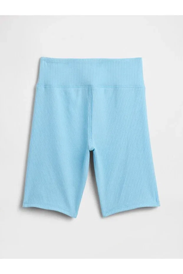 Детские шорты для девочек хлопковые Ribbed Cycling Shorts Gap, Light Blue-001 — фото 2