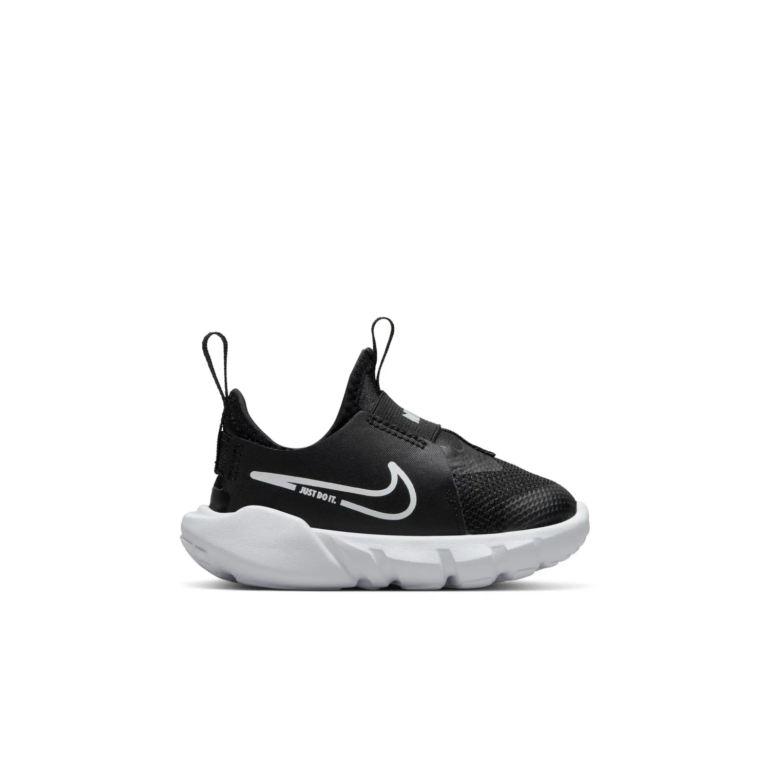 Детские кроссовки для мальчиков с эластичной шнуровкой Flex Runner 2 NIKE, Black Black White Photo Blue University Gold — фото 4