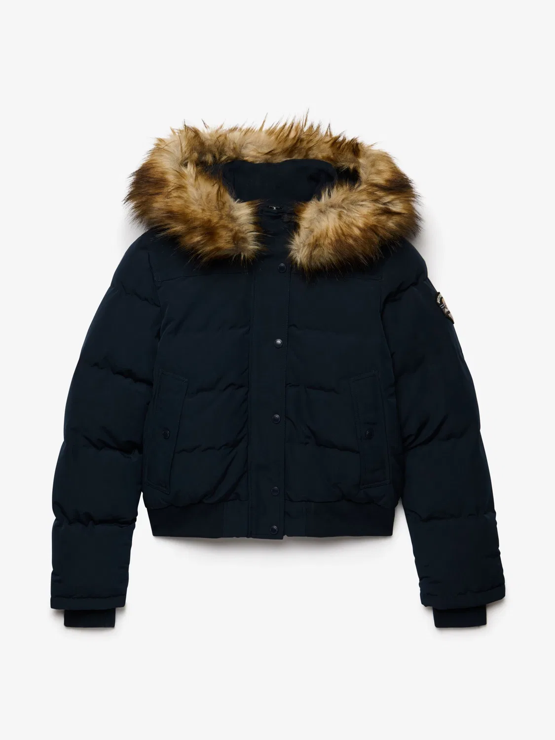 Куртка-бомбер с капюшоном Everest Superdry, темно-синий