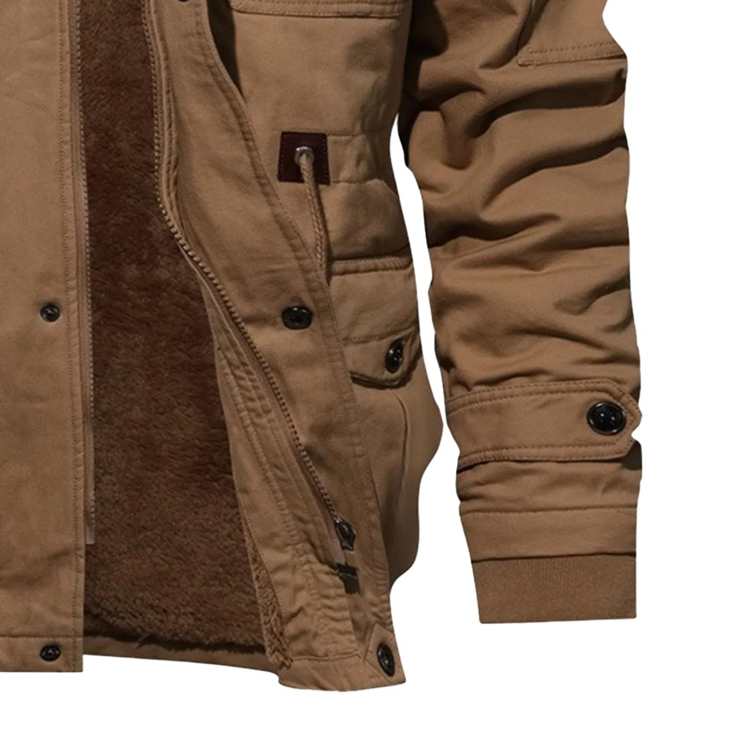 Мужская зимняя куртка с флисовой подкладкой, dark khaki — фото 2