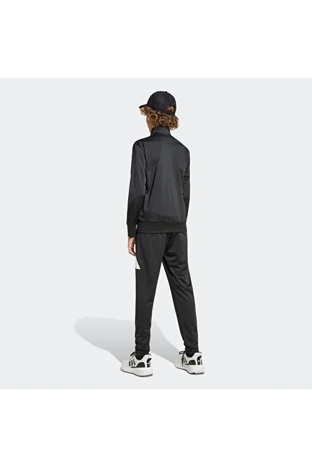 Детский спортивный костюм для девочек с принтом Adidas, Black - White — фото 4