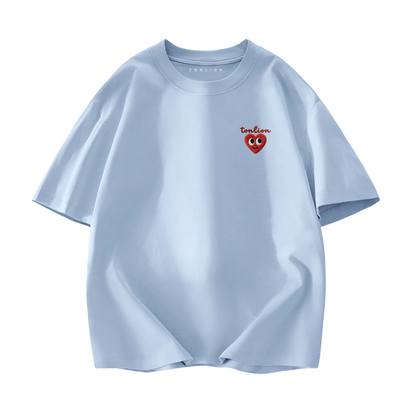 Детская футболка с принтом Tonlion, Цвет 100% Cotton Glacier Blue (Tn Playful Heart Badge)