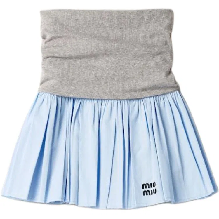 Женская юбка плиссированная MIU MIU, Gray Blue