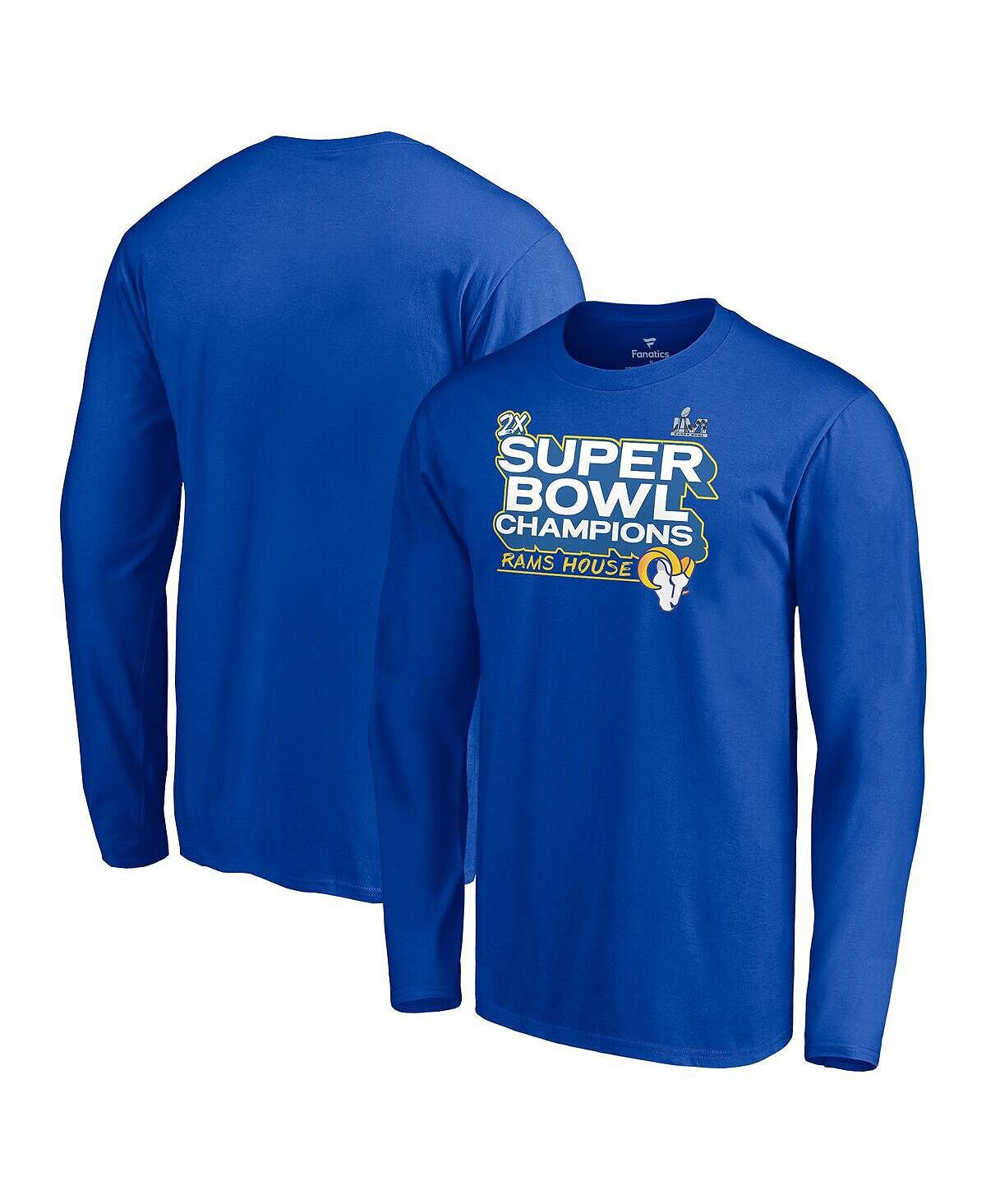 

Мужская фирменная футболка с длинным рукавом royal los angeles rams super bowl lvi champions big tall parade Fanatics