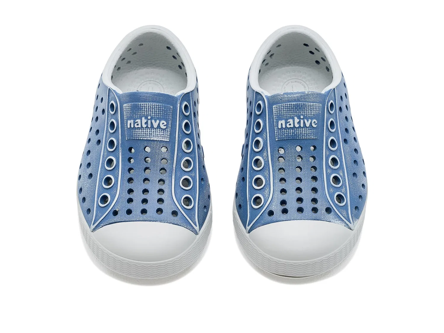 Кроссовки Jefferson Stonewash (для малышей и маленьких детей) Native Shoes Kids, Dawn Blue/Dawn Blue/Oasis Brushed — фото 3