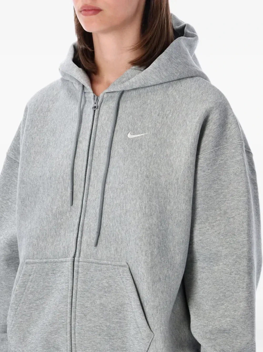 Толстовка на молнии с вышитым логотипом Studio Nike, серый — фото 3