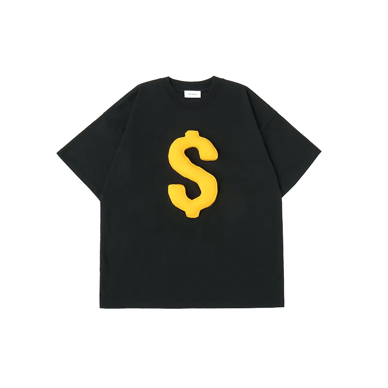 Детская футболка с круглым вырезом и свободным кроем, светло-серая, Heavyweight Crew Neck Loose Fit T Shirt Unisex, SQQZ Project — фото 3