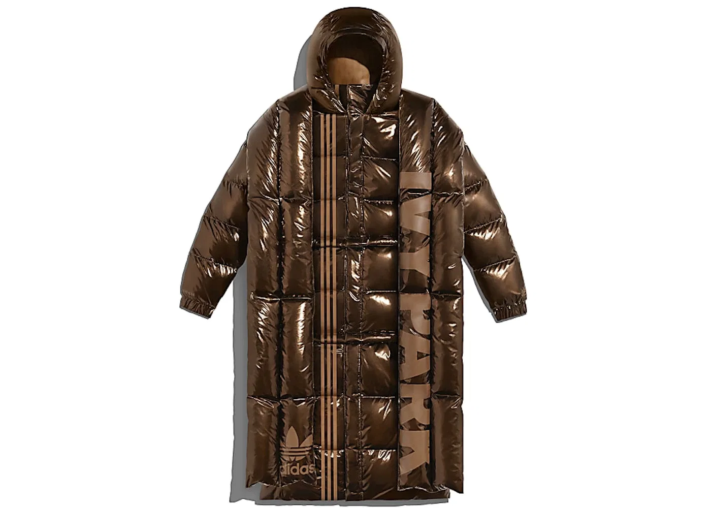 Унисекс пуховик с металлическим эффектом Adidas Ivy Park Metallic Puffer Jacket, Wild Brown