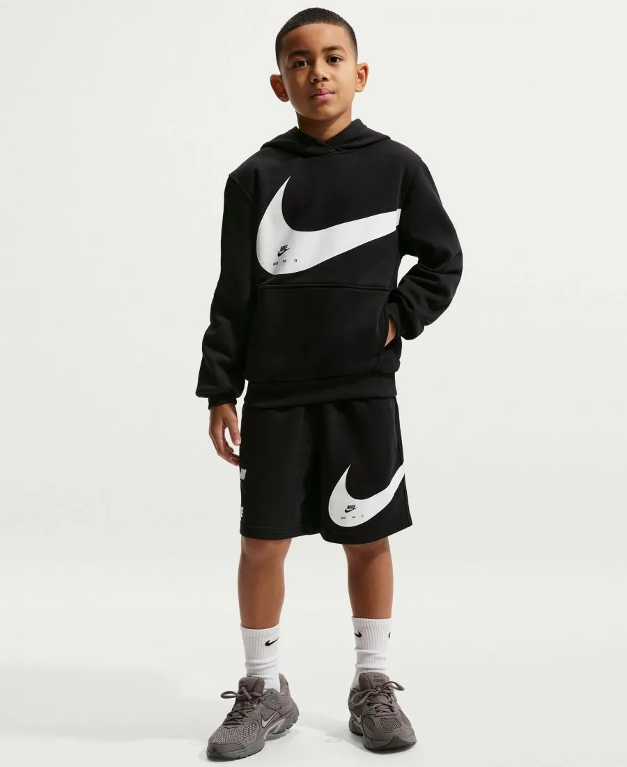 Толстовка с длинными рукавами Sportswear Club для мальчиков и девочек 7-20 лет Nike, черный/белый — фото 2