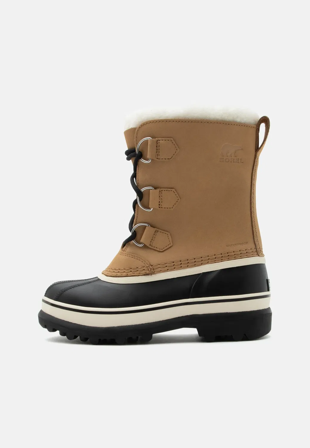 Детские ботинки унисекс Caribou WP на шнуровке Sorel, Buff/Black