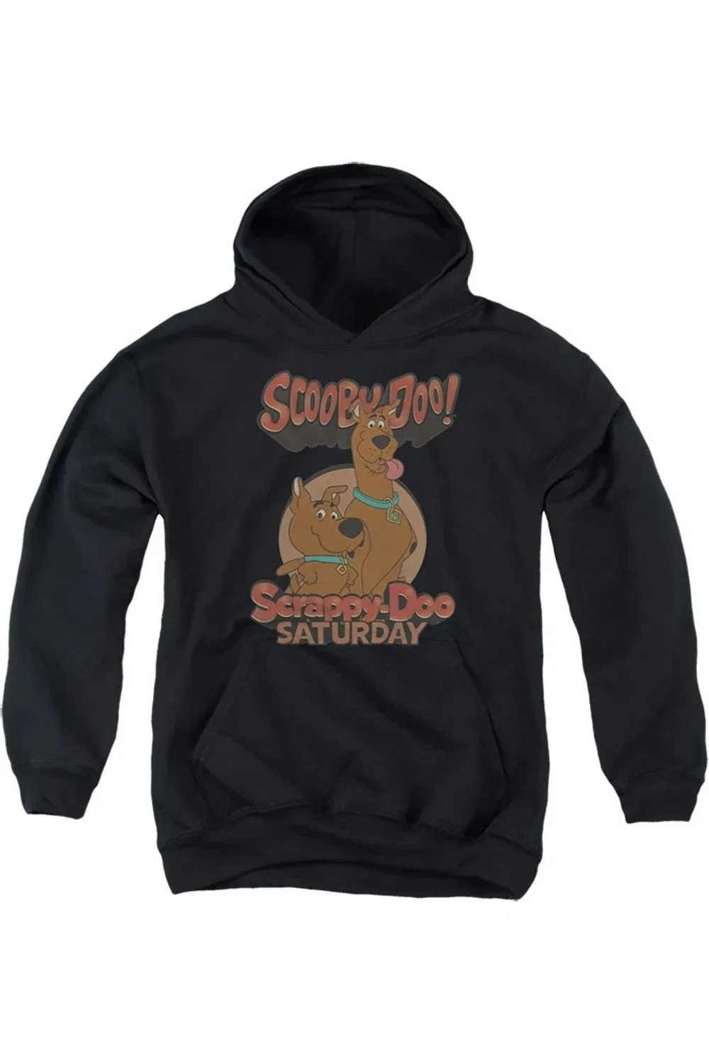 Детское худи с капюшоном с принтом Scooby Doo Scrappy Saturday Gildan, черный