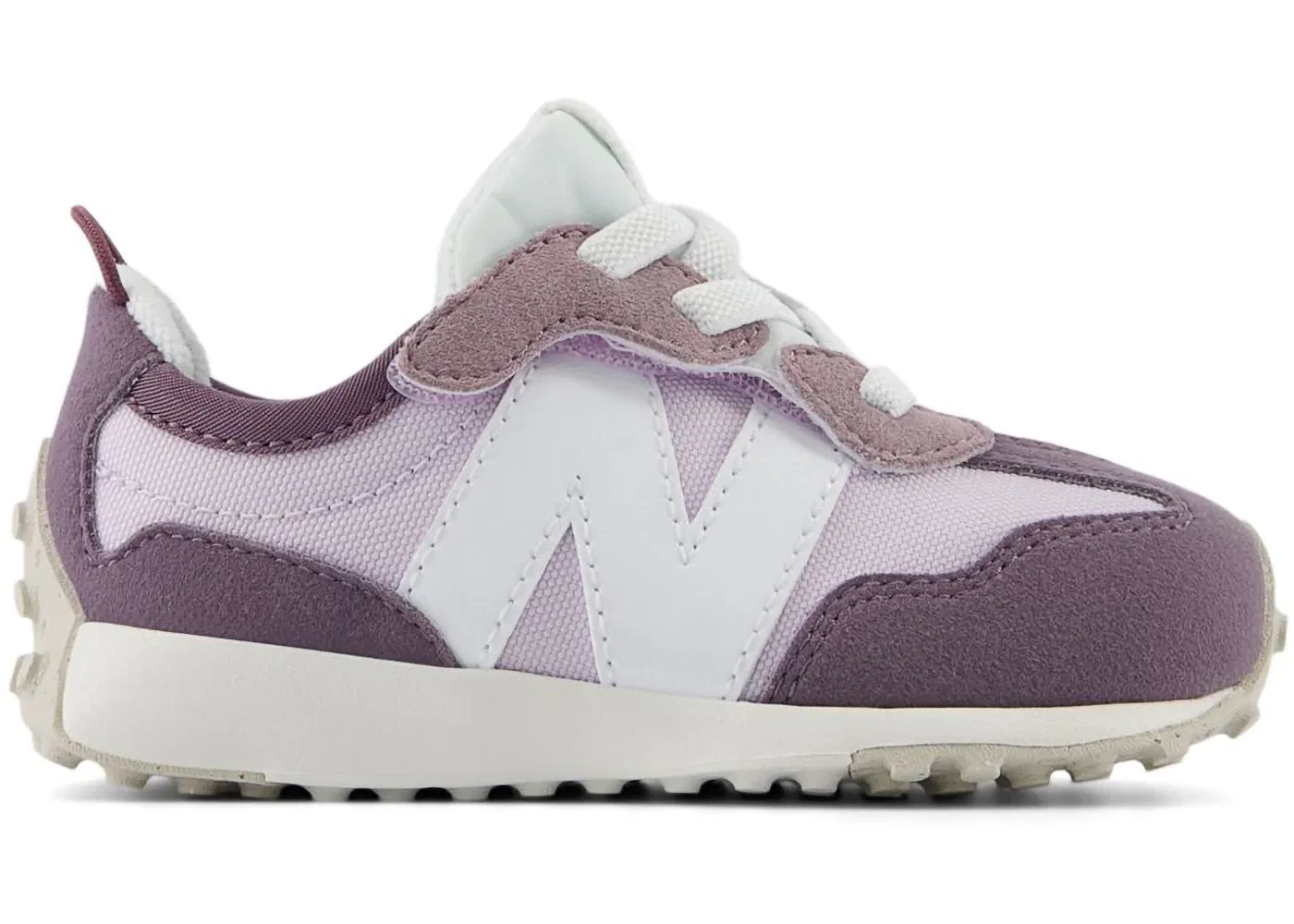 Детские кроссовки с липучками New Balance 327 Hook and Loop, Taro White