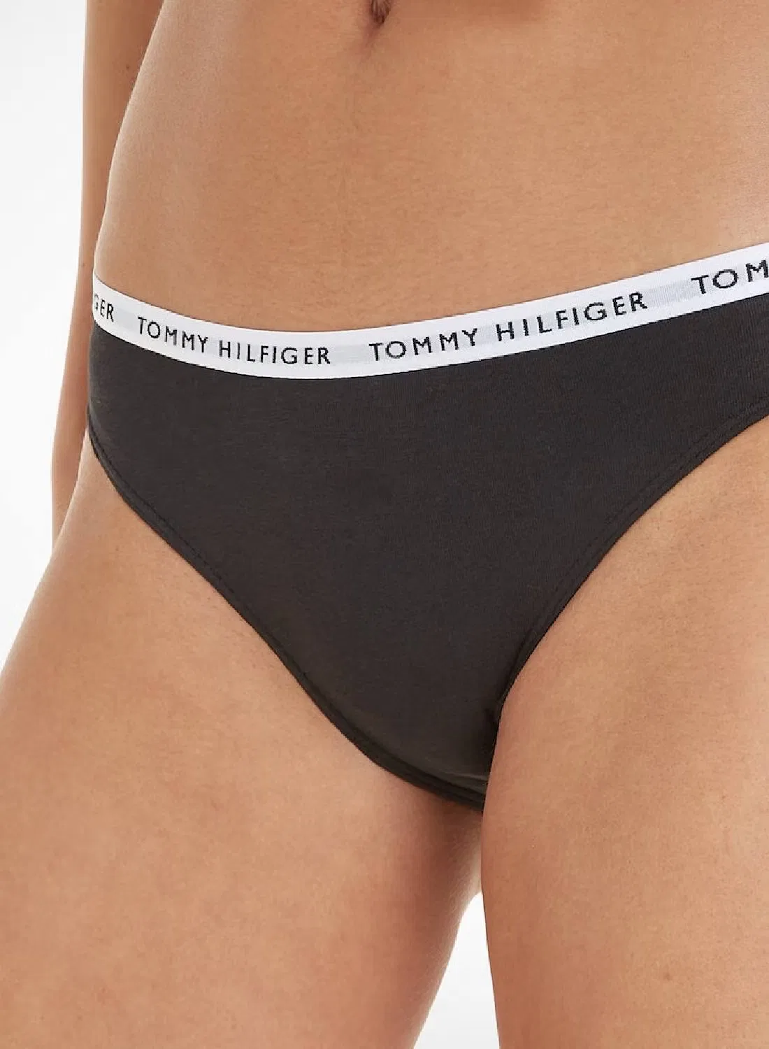 Трусы-слипы с логотипом на поясе, комплект из 3 штук, Tommy Hilfiger, черный — фото 4