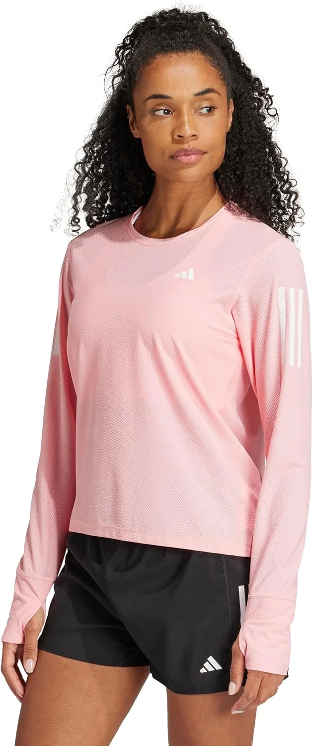 Женская футболка с длинным рукавом для бега Own the Run adidas, Semi Pink Spark — фото 2
