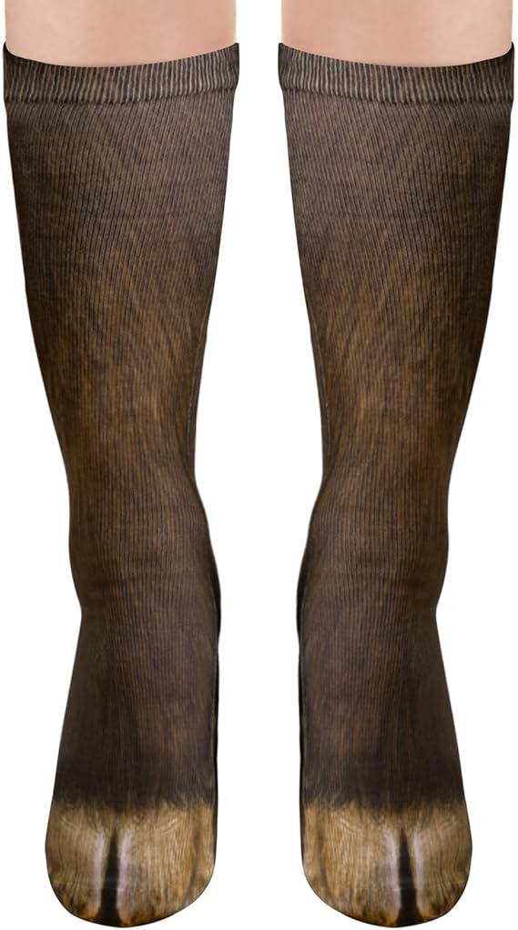 

Носки с изображением лап осла FilmHoo Funny, темно-коричневый