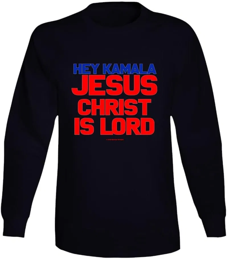 Мужская футболка с длинным рукавом с принтом Jesus Christ is Lord, Black