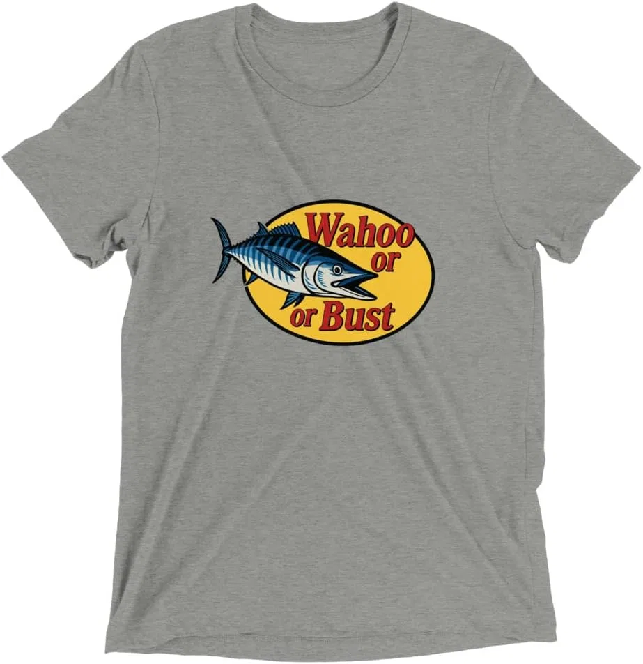 Мужская футболка с коротким рукавом трибленд Wahoo or Bust, Athletic Grey Triblend