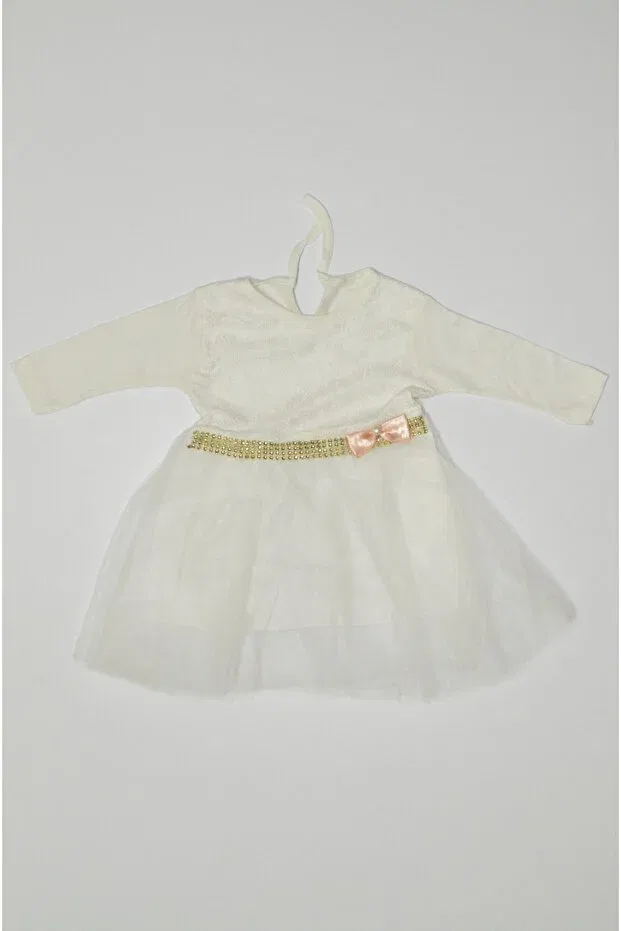Детское платье для девочек с длинным рукавом Baby Slon Kids Clup, White