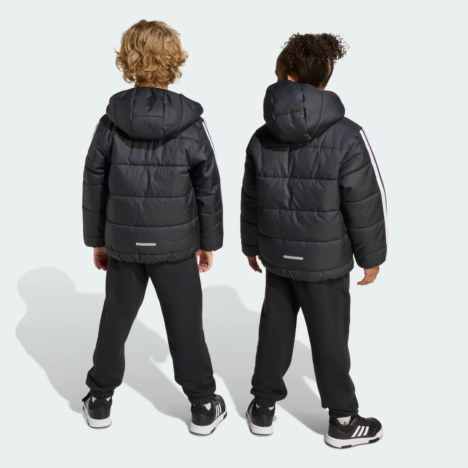 Детская куртка с принтом Essentials 3-Streifen Adidas, Schwarz Weiß — фото 3