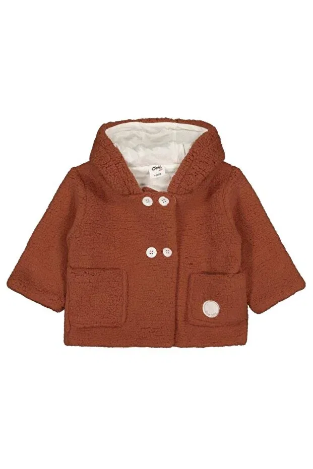 Детское пальто для девочек с капюшоном Civil Baby, Dark Copper