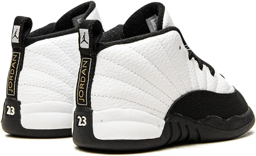 Детские кроссовки для мальчиков Jordan 12 Retro Nike, White/Metallic Gold-Black — фото 3
