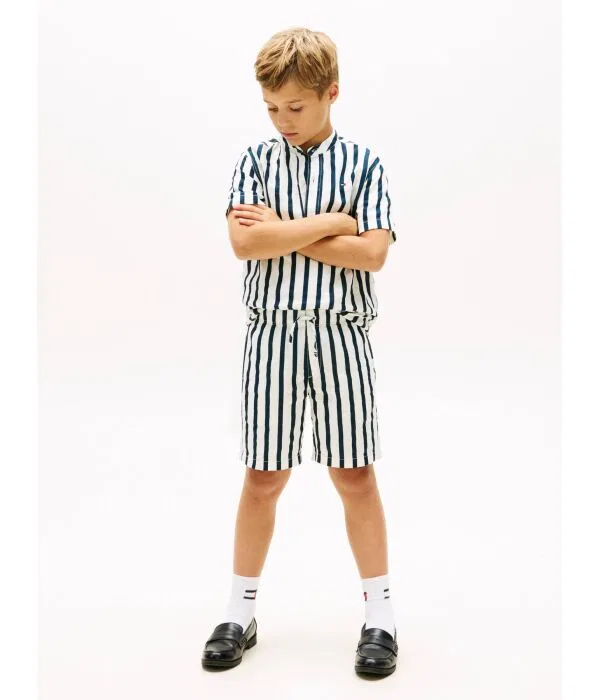 Детские шорты из льна Relaxed Fit Tommy Hilfiger, Blu Marino — фото 2
