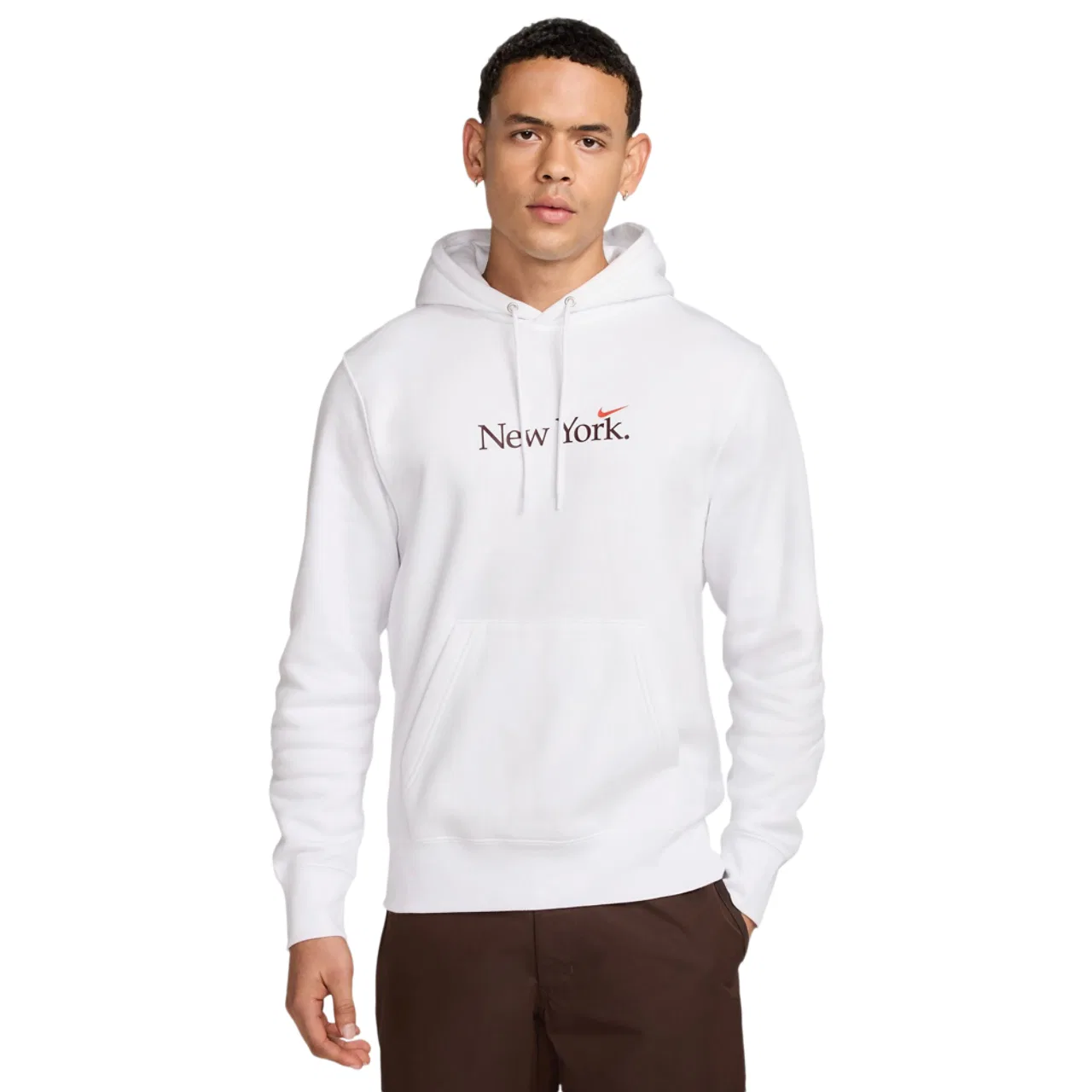 Мужское худи NYC Club Pullover BB Nike, цвет White/Cosmic Clay