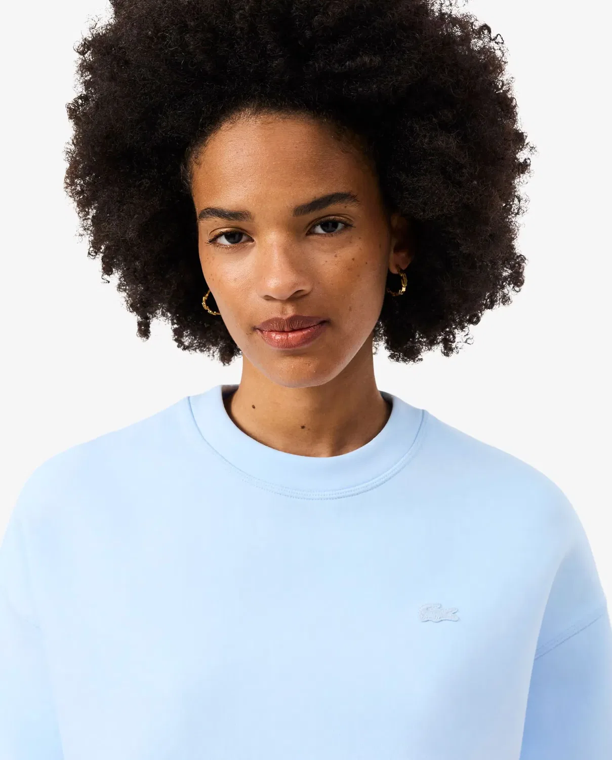 Свитшот женский Lacoste Azul Claro оверсайз из двойного трикотажа — фото 3
