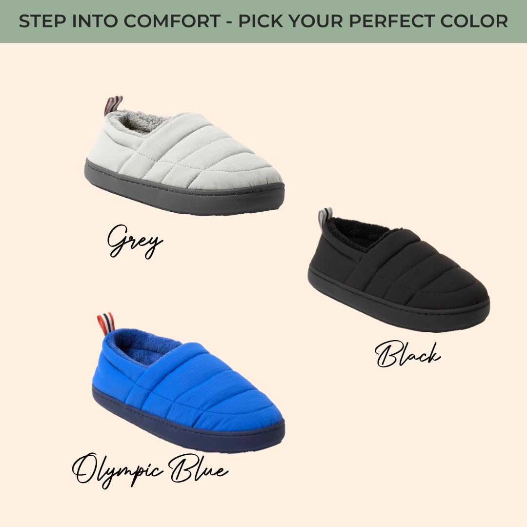 Мужские тапочки Dearfoams Indoor Outdoor Cullen Ripstop с наполнителем и стеганой спинкой для кемпинга, серый — фото 3