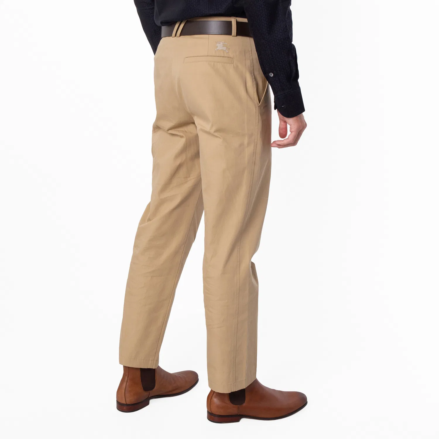 Брюки классические хлопковые EKD Logo Cotton Tailored Trousers Burberry, Flax — фото 3