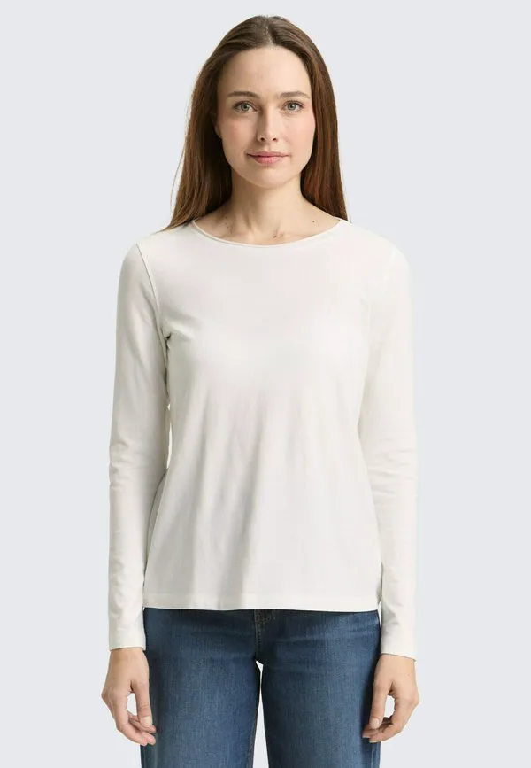 

Простая футболка с длинными рукавами Tom Tailor, Whisper White, Белый, Простая футболка с длинными рукавами Tom Tailor, Whisper White