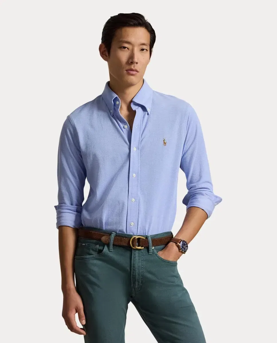 Мужская рубашка оксфорд Regular Fit Polo Ralph Lauren, Azul Claro