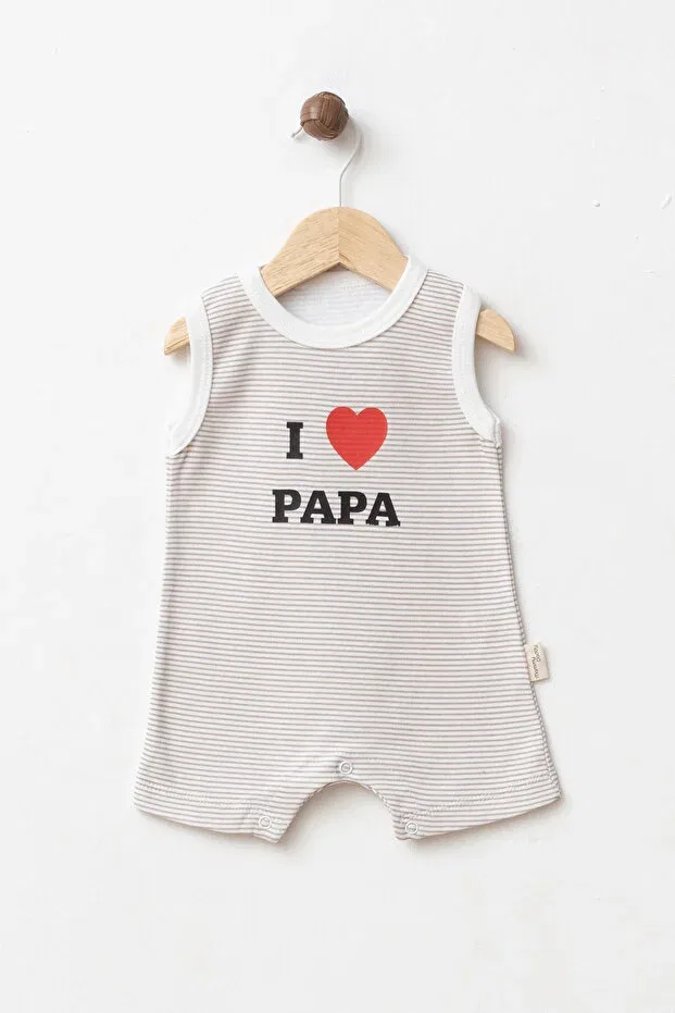 Детский комбинезон для новорожденных хлопковый 3-предметный набор Papa&Mama Embroidered Rubberized Yukobaby Bebeğiniz Için En Doğalı, Multicolor — фото 3