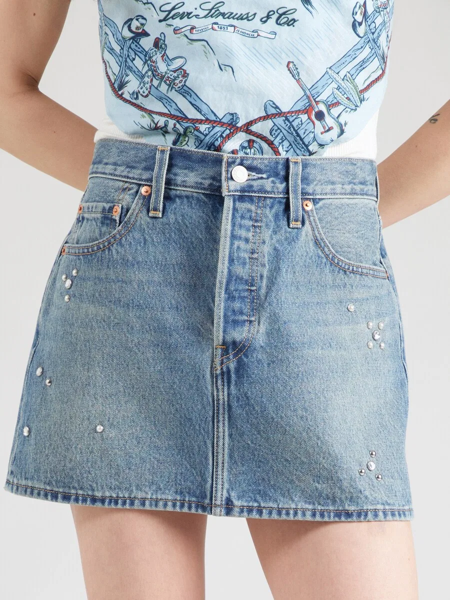 Юбка LEVI'S "Icon Skirt" из синего денима — фото 2