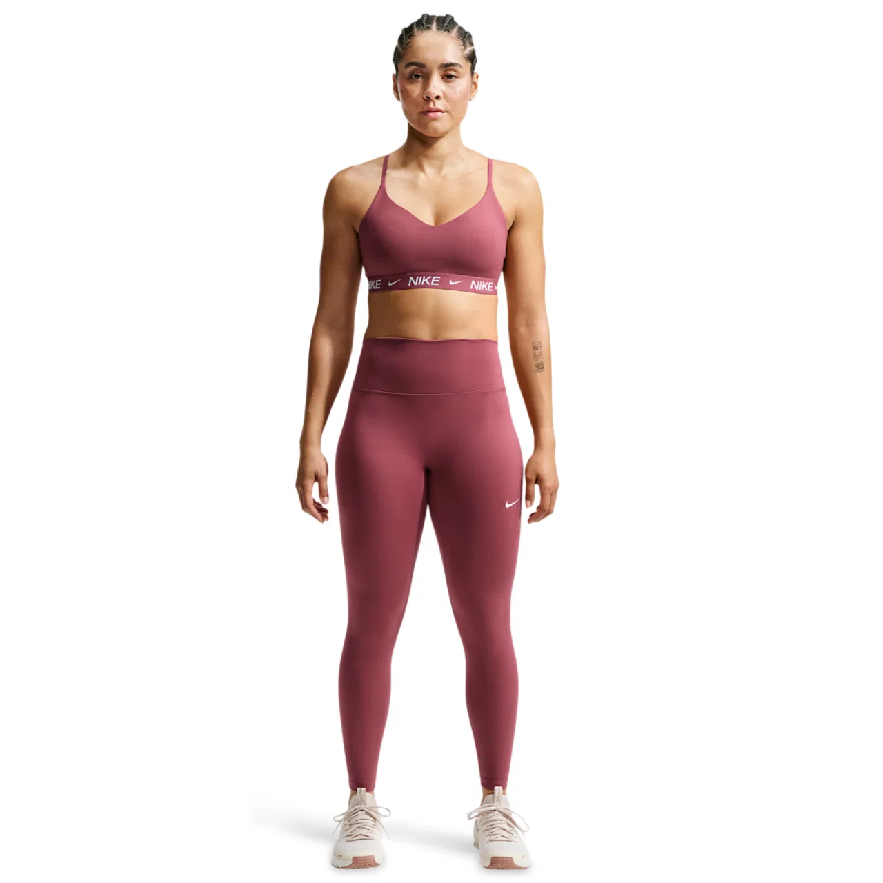 Женский спортивный бюстгальтер Dri-FIT Indy Nike, цвет Pink Smoke — фото 4